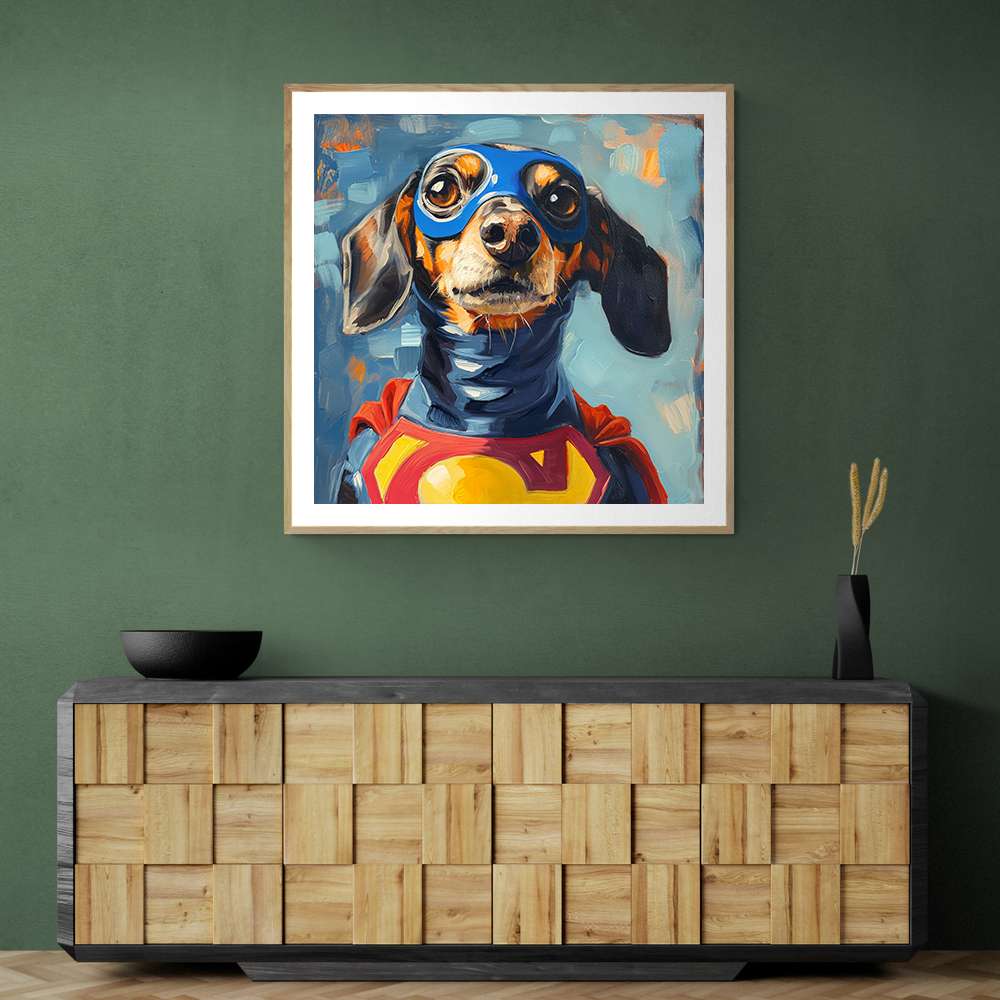 Superman Dachshund Wall Art