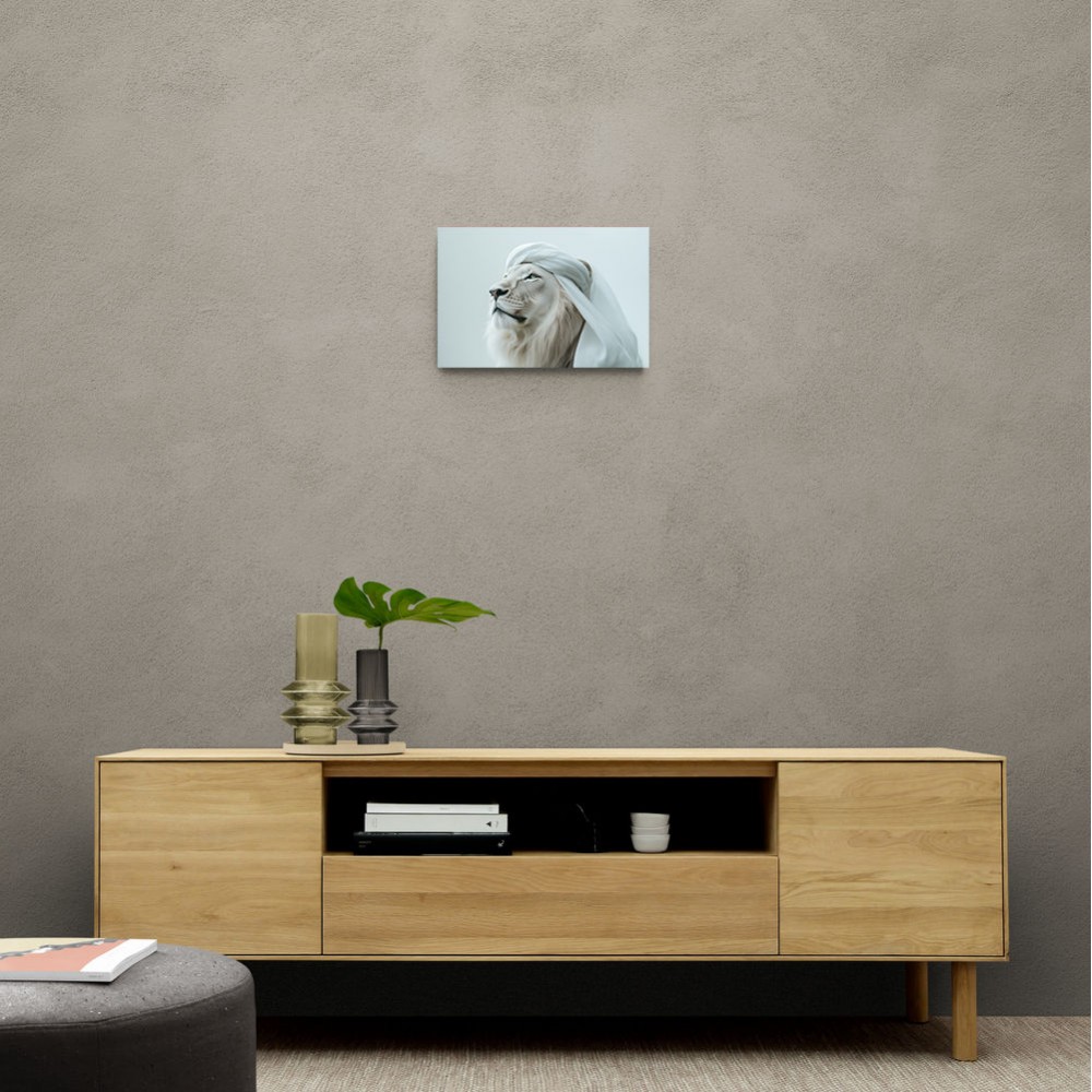 Ghutra White Lion Wall Art