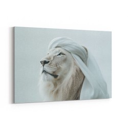 Ghutra White Lion Wall Art