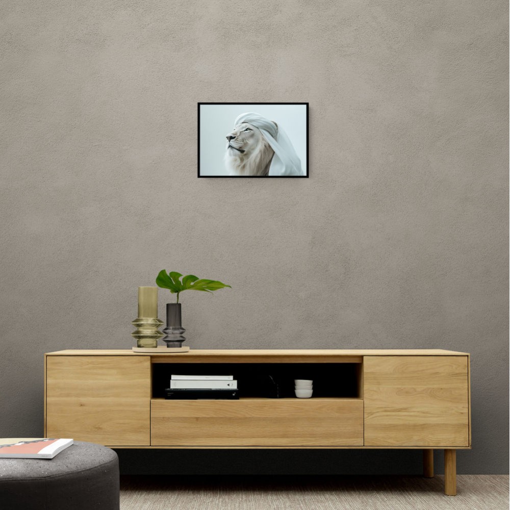 Ghutra White Lion Wall Art