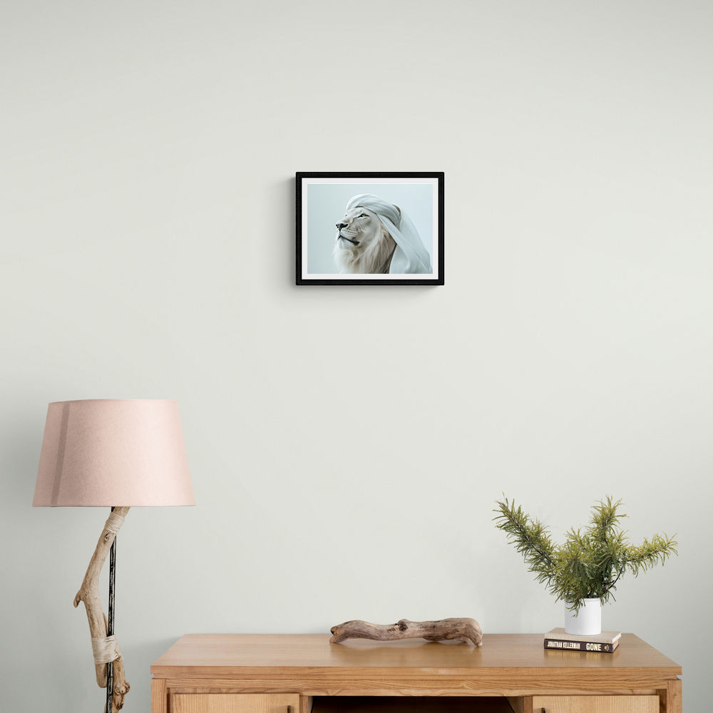 Ghutra White Lion Wall Art