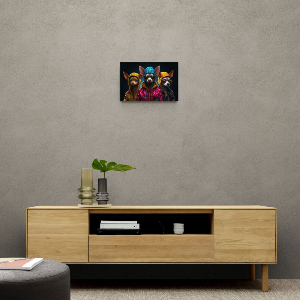 Three Chihuahua Punk Dogs Wall Art