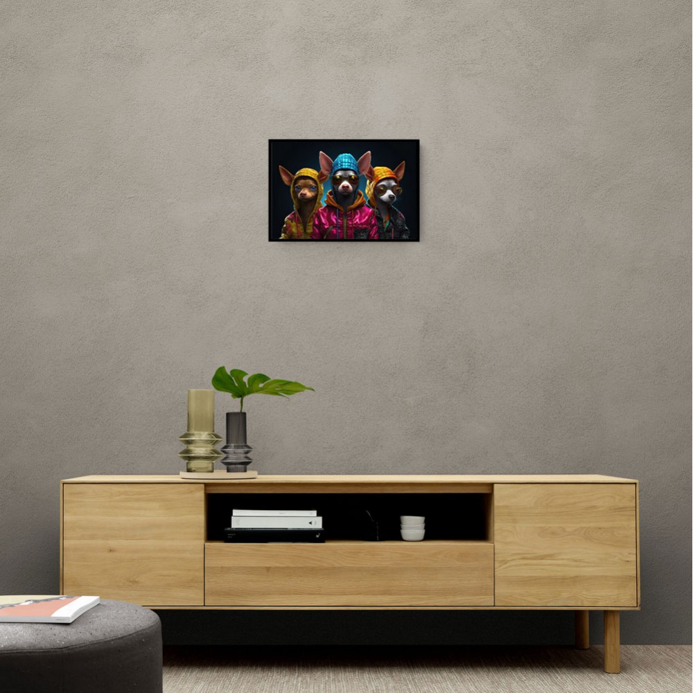 Three Chihuahua Punk Dogs Wall Art