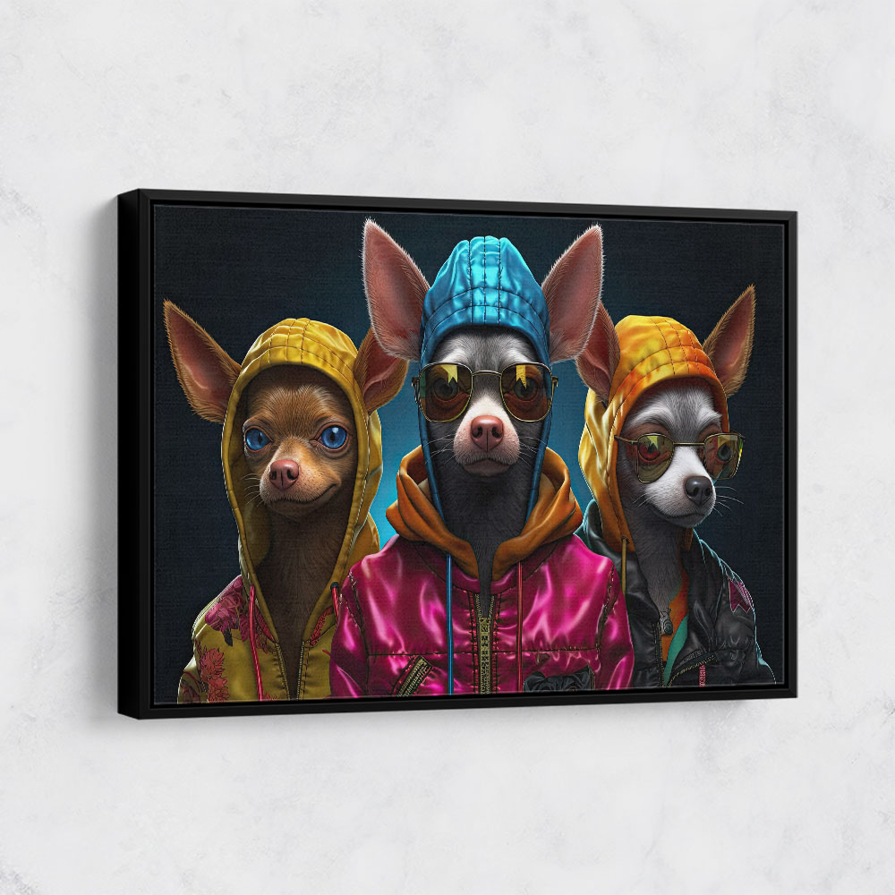 Three Chihuahua Punk Dogs Wall Art