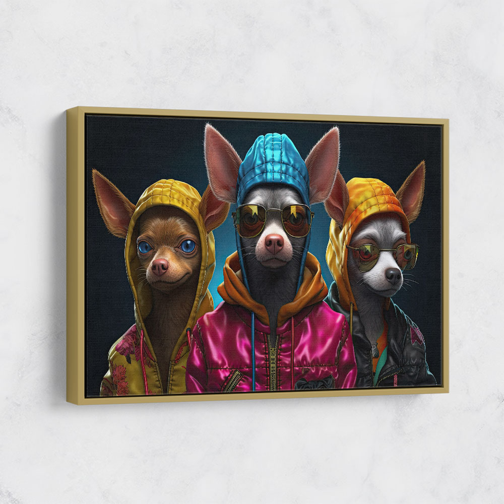 Three Chihuahua Punk Dogs Wall Art