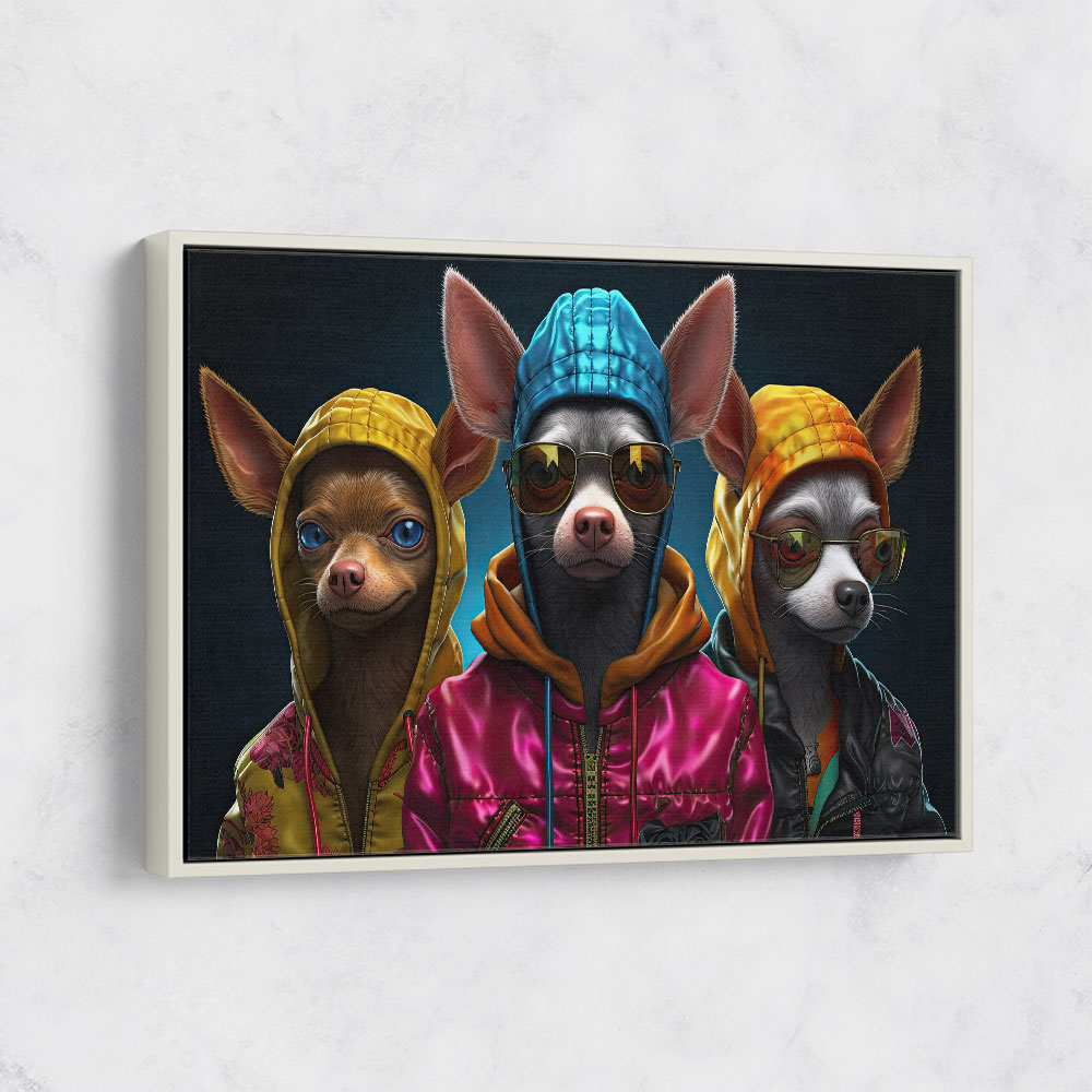 Three Chihuahua Punk Dogs Wall Art