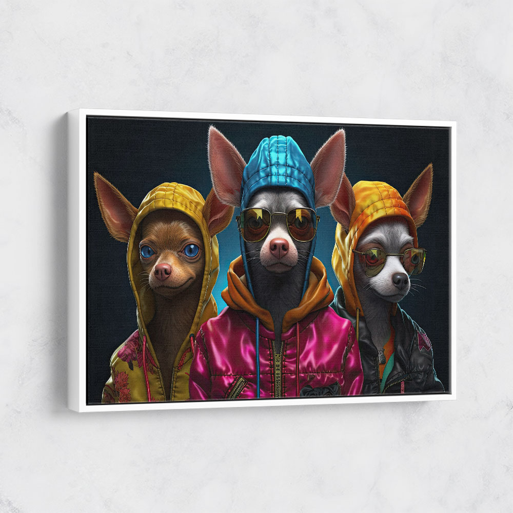 Three Chihuahua Punk Dogs Wall Art