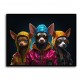 Three Chihuahua Punk Dogs Wall Art