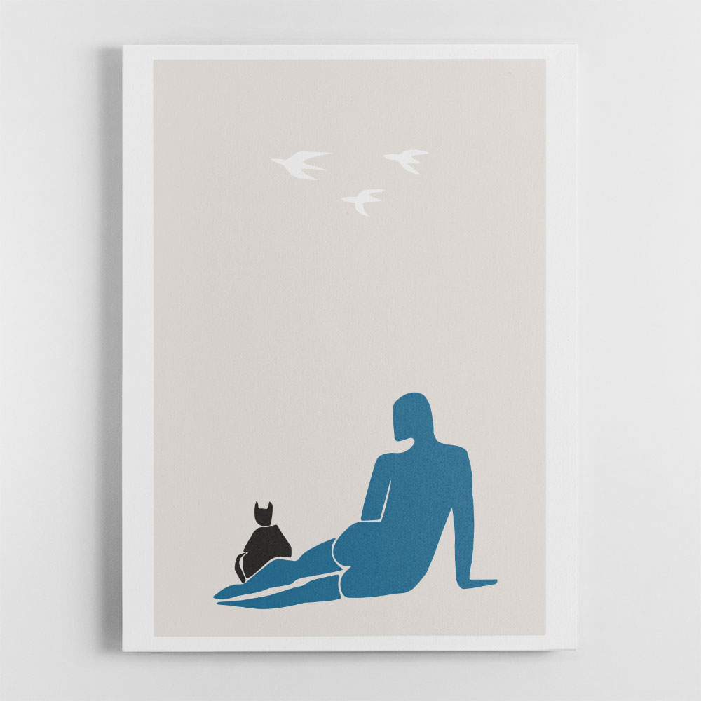 Woman and Cat