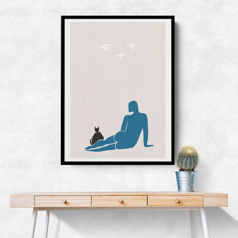 Woman and Cat