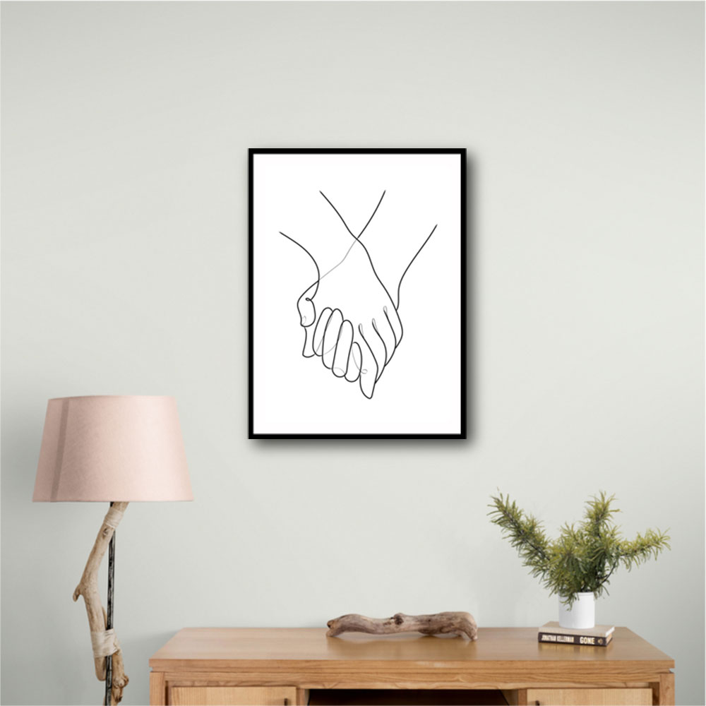 Holding Hands Line Art