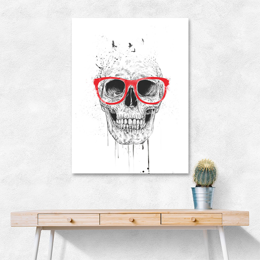 Skull with Red Glasses