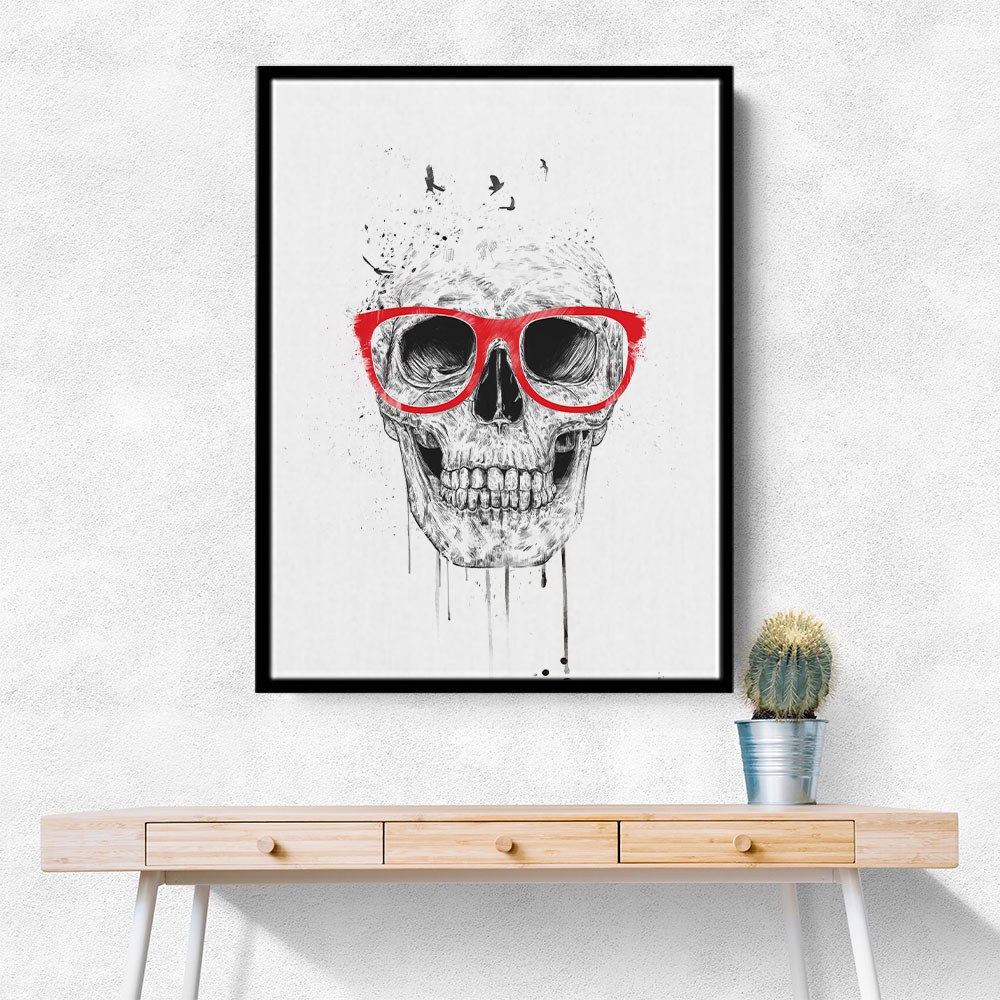 Skull with Red Glasses