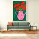 Red Poppies In A Pink Vase Wall Art