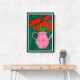 Red Poppies In A Pink Vase Wall Art