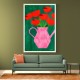 Red Poppies In A Pink Vase Wall Art