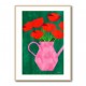 Red Poppies In A Pink Vase Wall Art