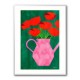 Red Poppies In A Pink Vase Wall Art