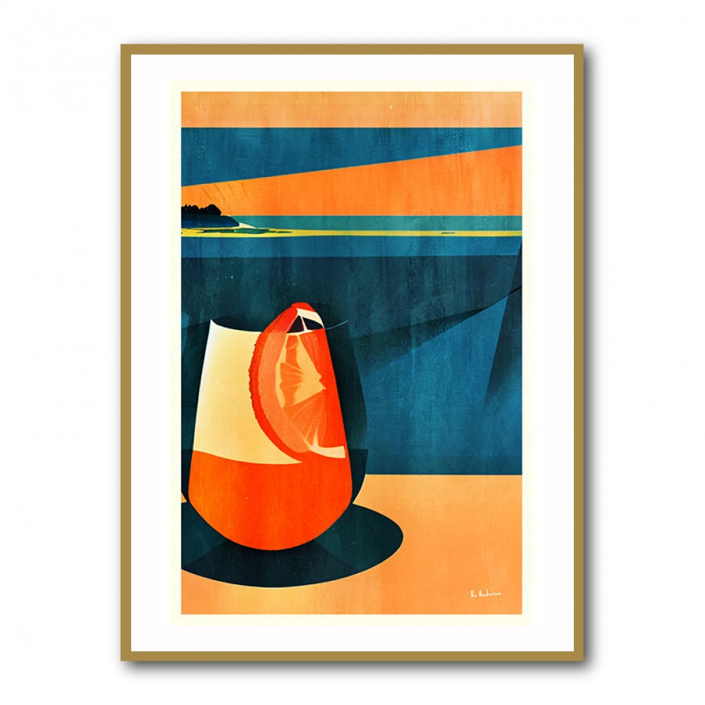 Negroni At Sunset Wall Art