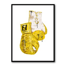 iCanvas Versace Eros Flame Boxing Gloves by Elias Mikael Framed