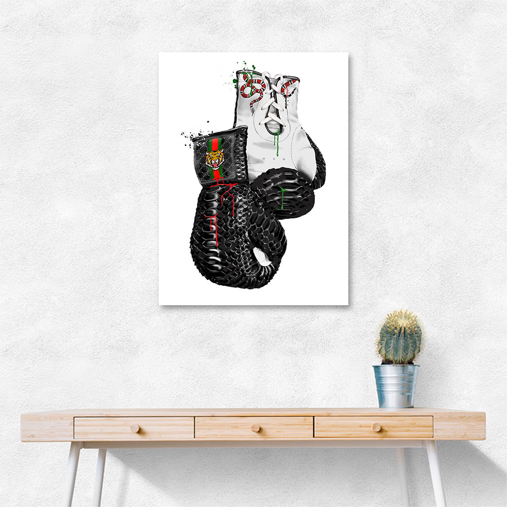 Gucci Tiger Boxing Gloves Wall Art