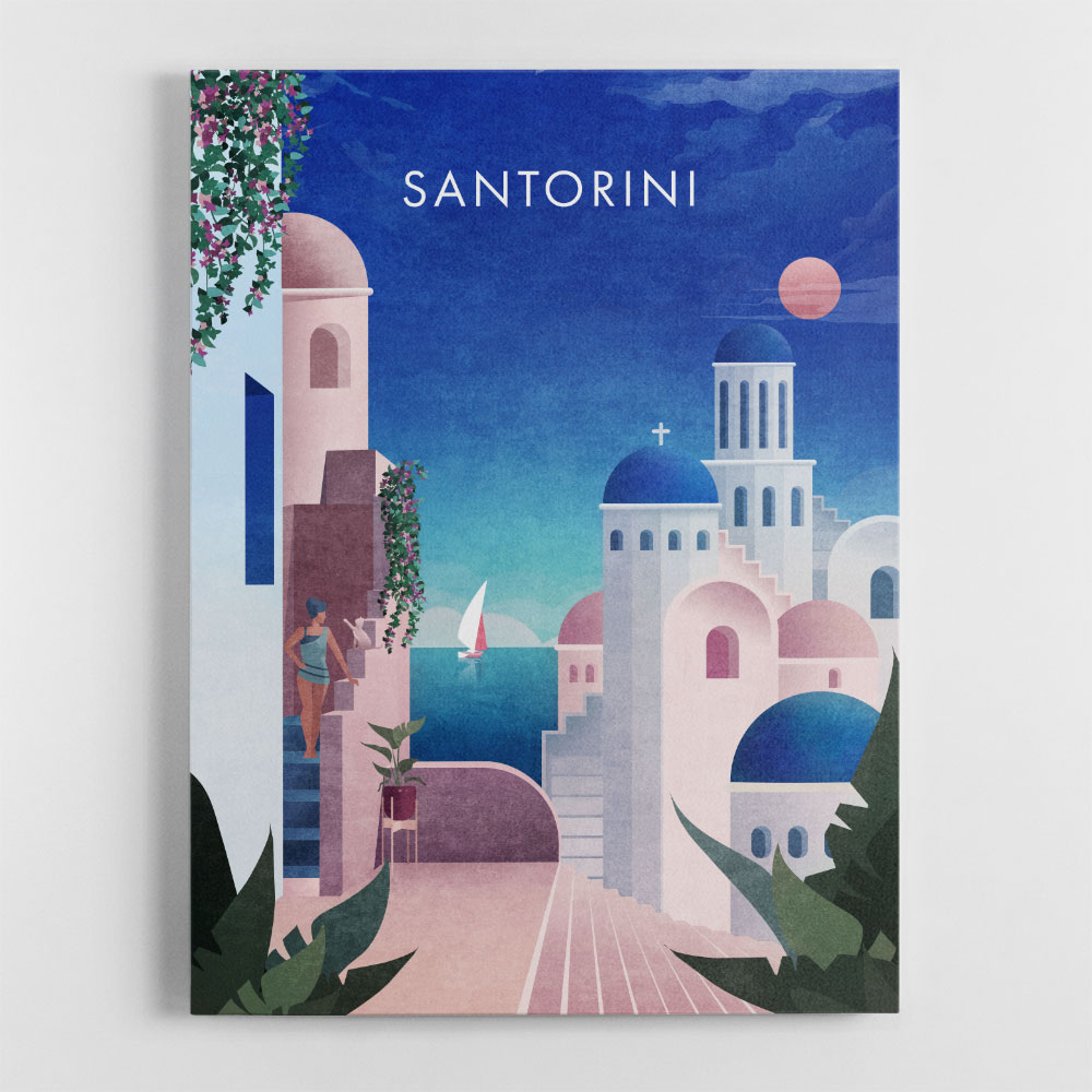 Santorini Travel Poster