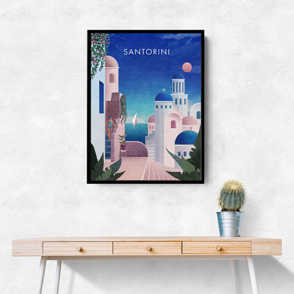 Santorini Travel Poster