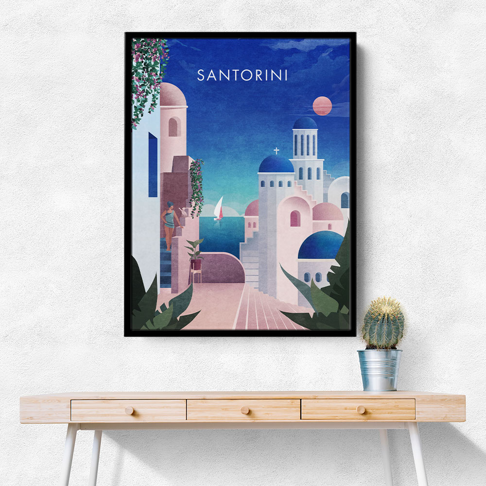 Santorini Travel Poster