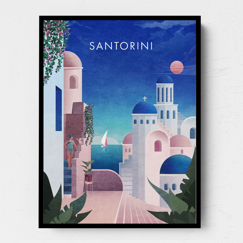 Santorini Travel Poster