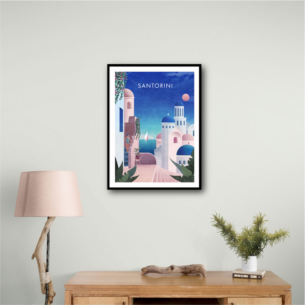 Santorini Travel Poster