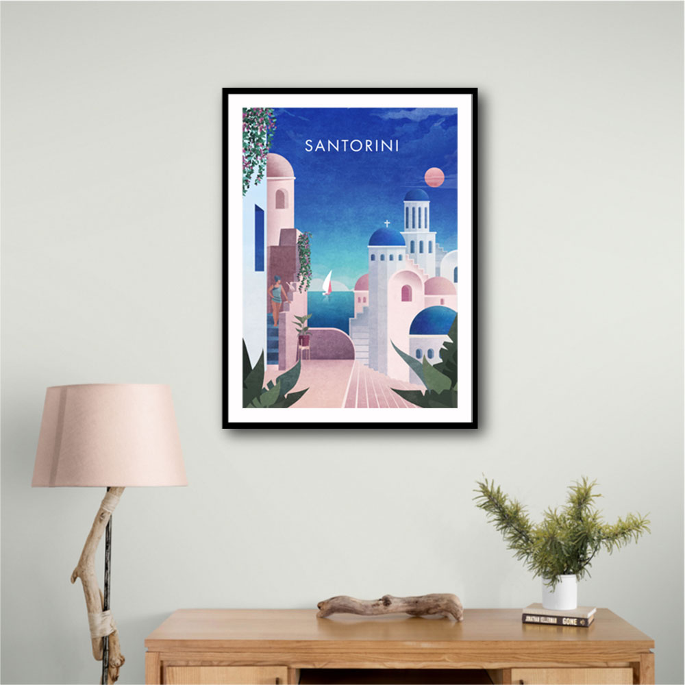 Santorini Travel Poster