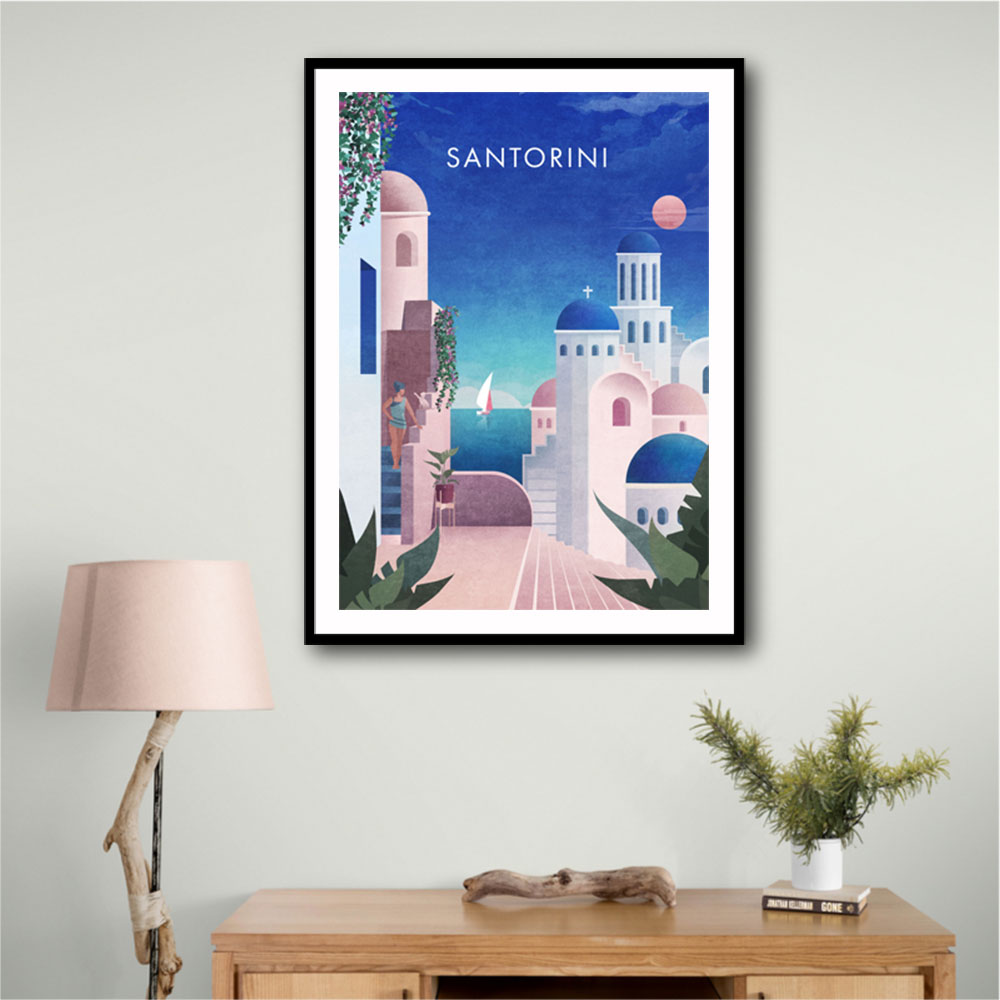 Santorini Travel Poster