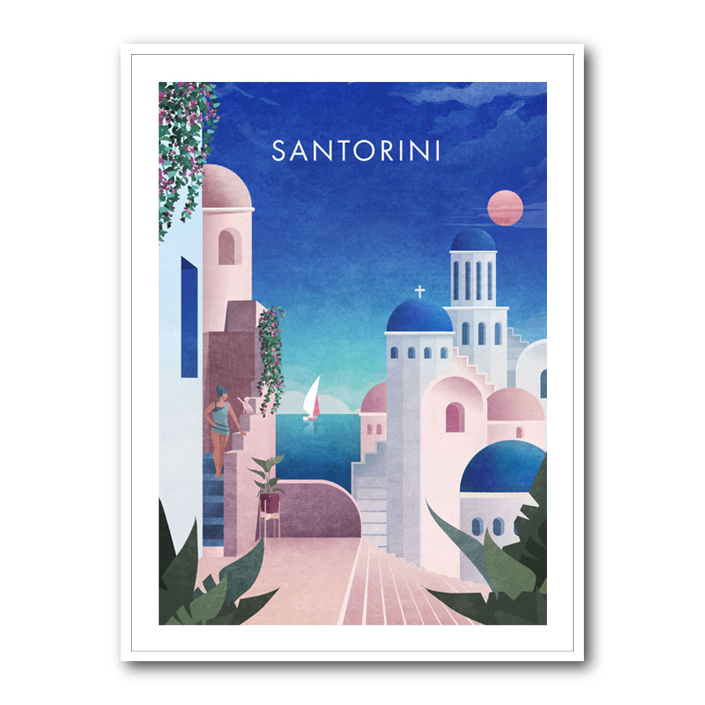 Santorini Travel Poster