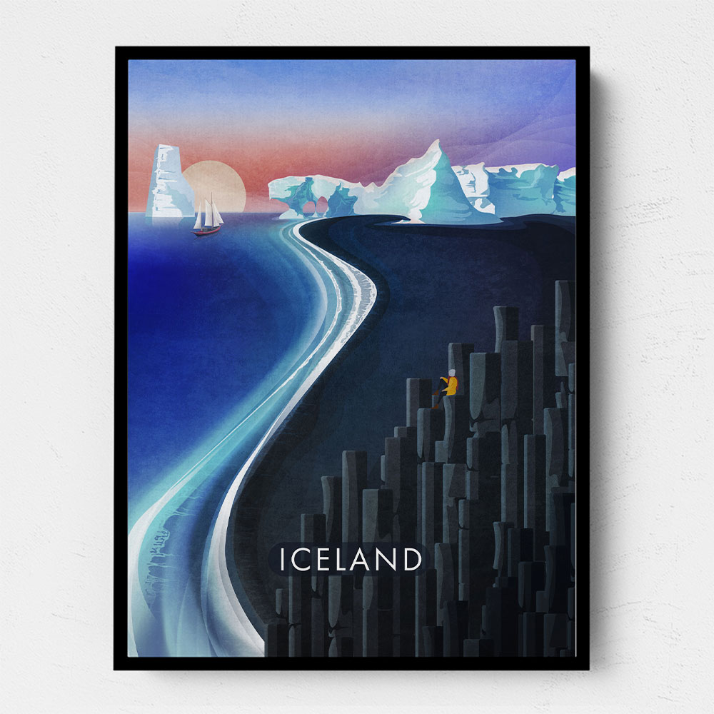 Iceland Travel Poster Wall Art