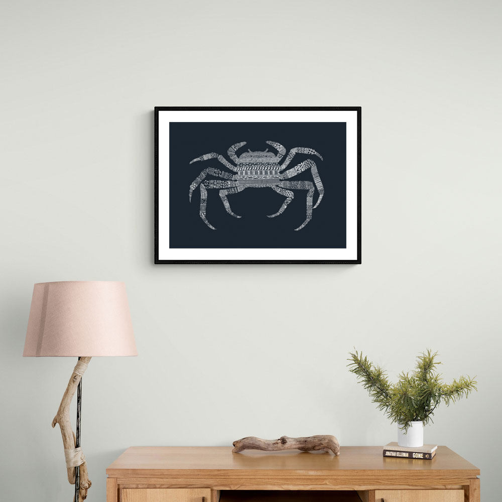 Crab Blue Poster Blue