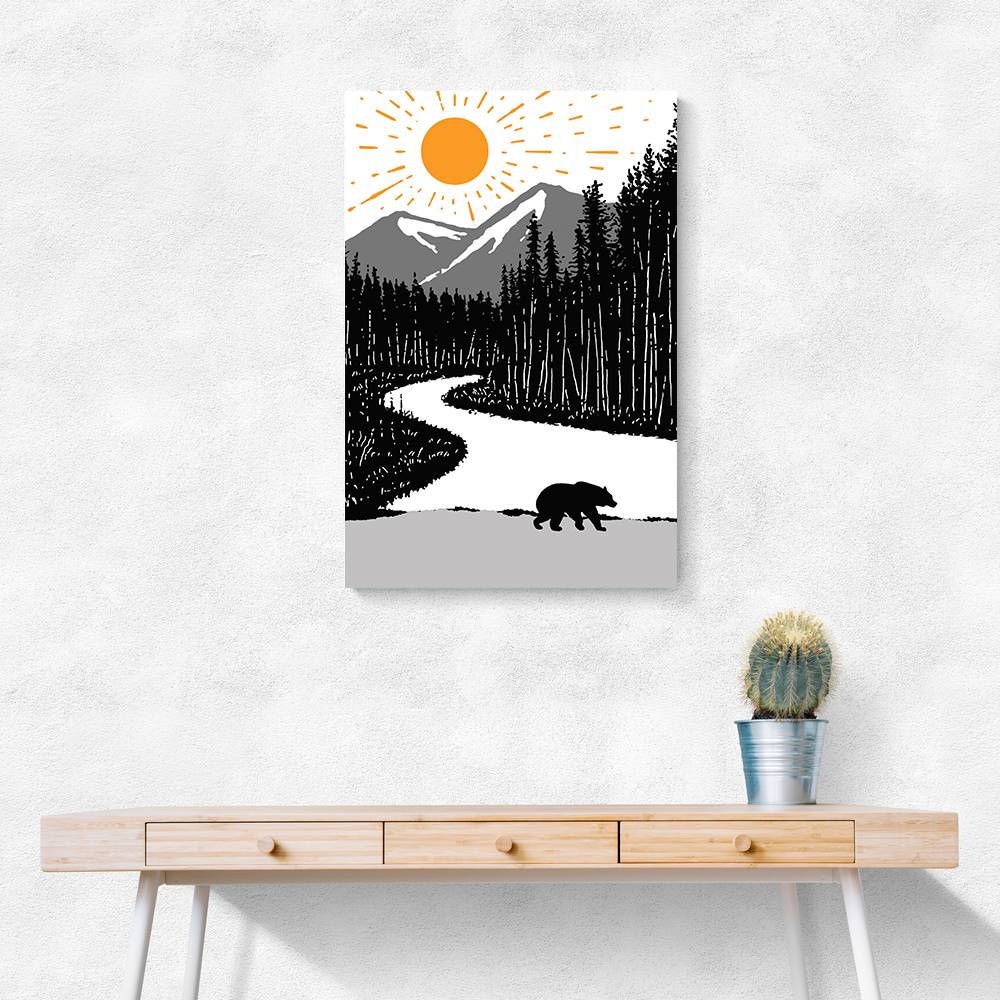 Bear By the River Wall Art