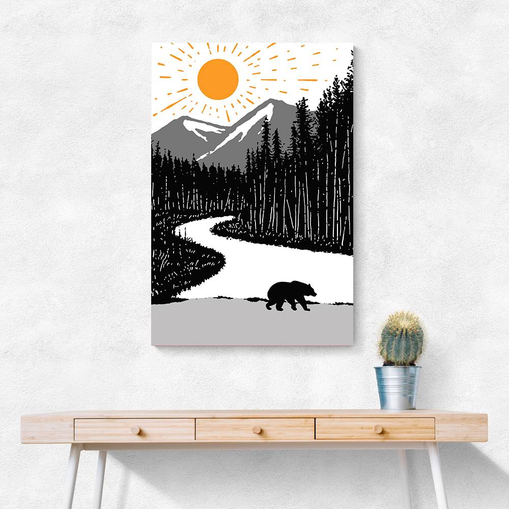 Bear By the River Wall Art