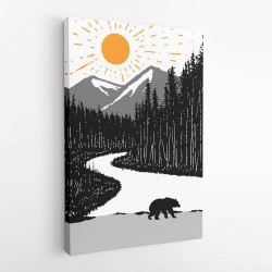 Bear By the River Wall Art