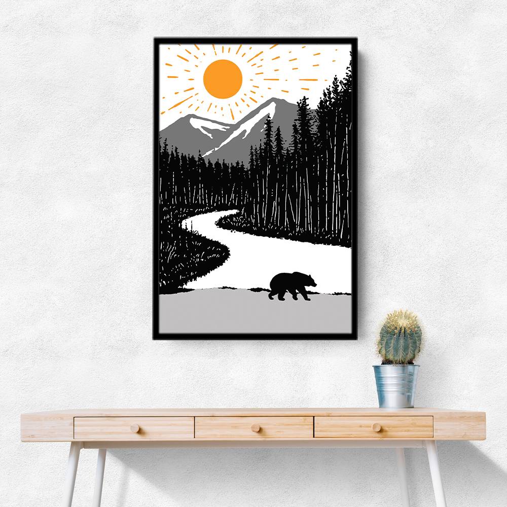 Bear By the River Wall Art