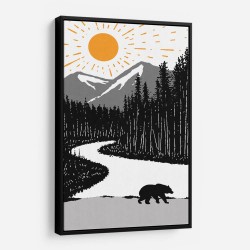 Bear By the River Wall Art