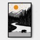 Bear By the River Wall Art