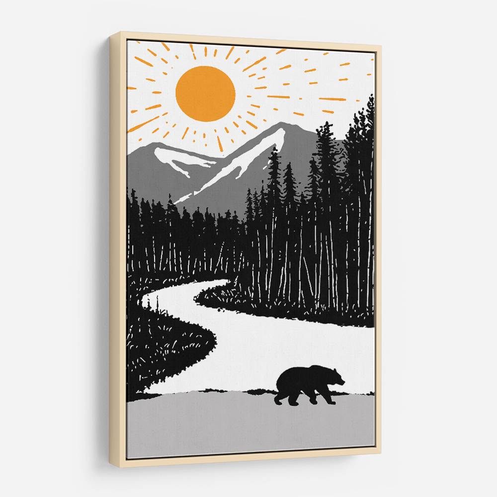 Bear By the River Wall Art