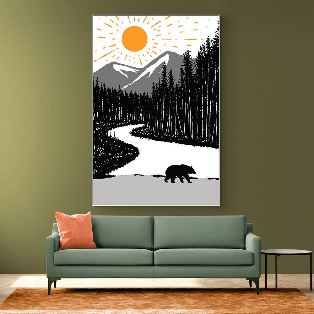 Bear By the River Wall Art