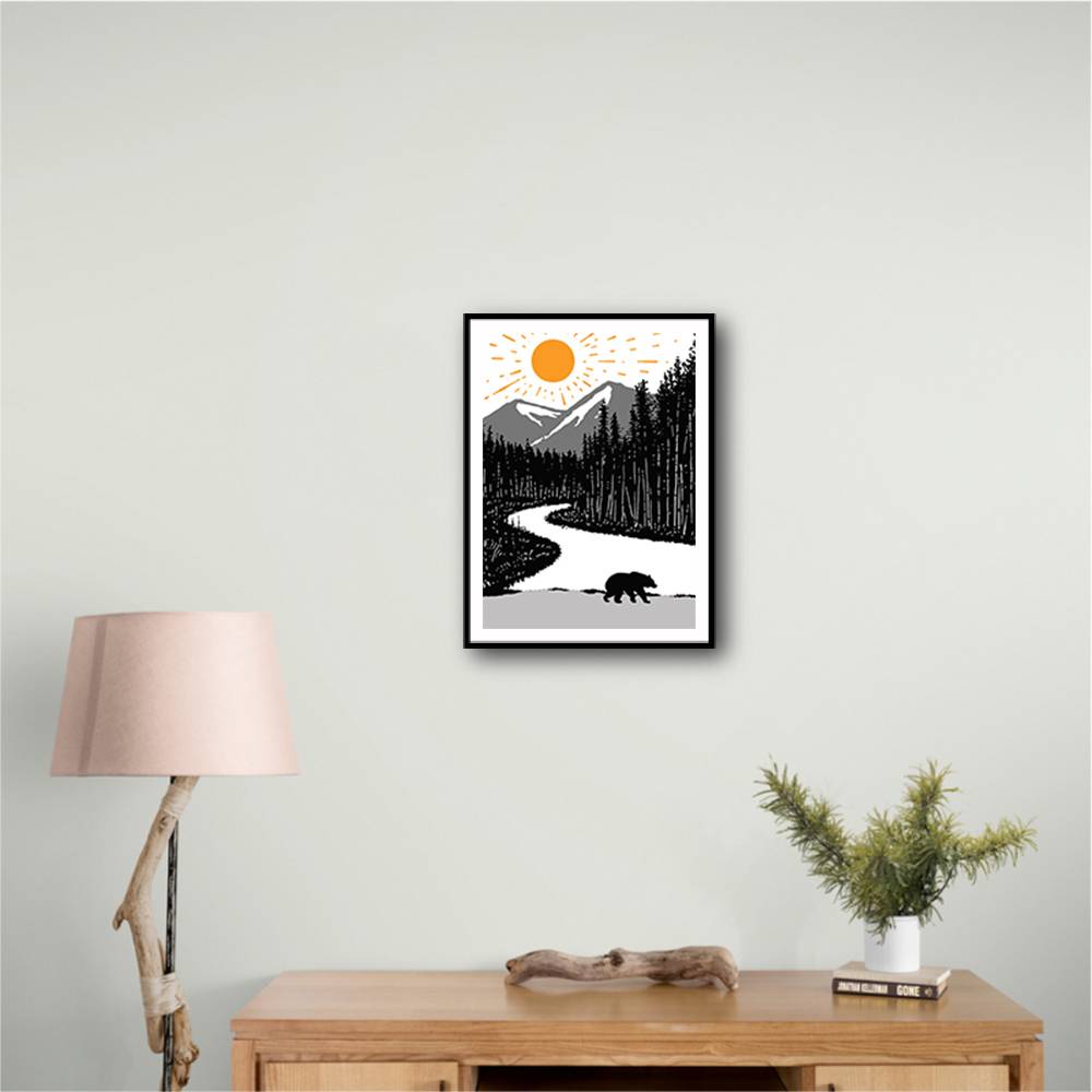 Bear By the River Wall Art