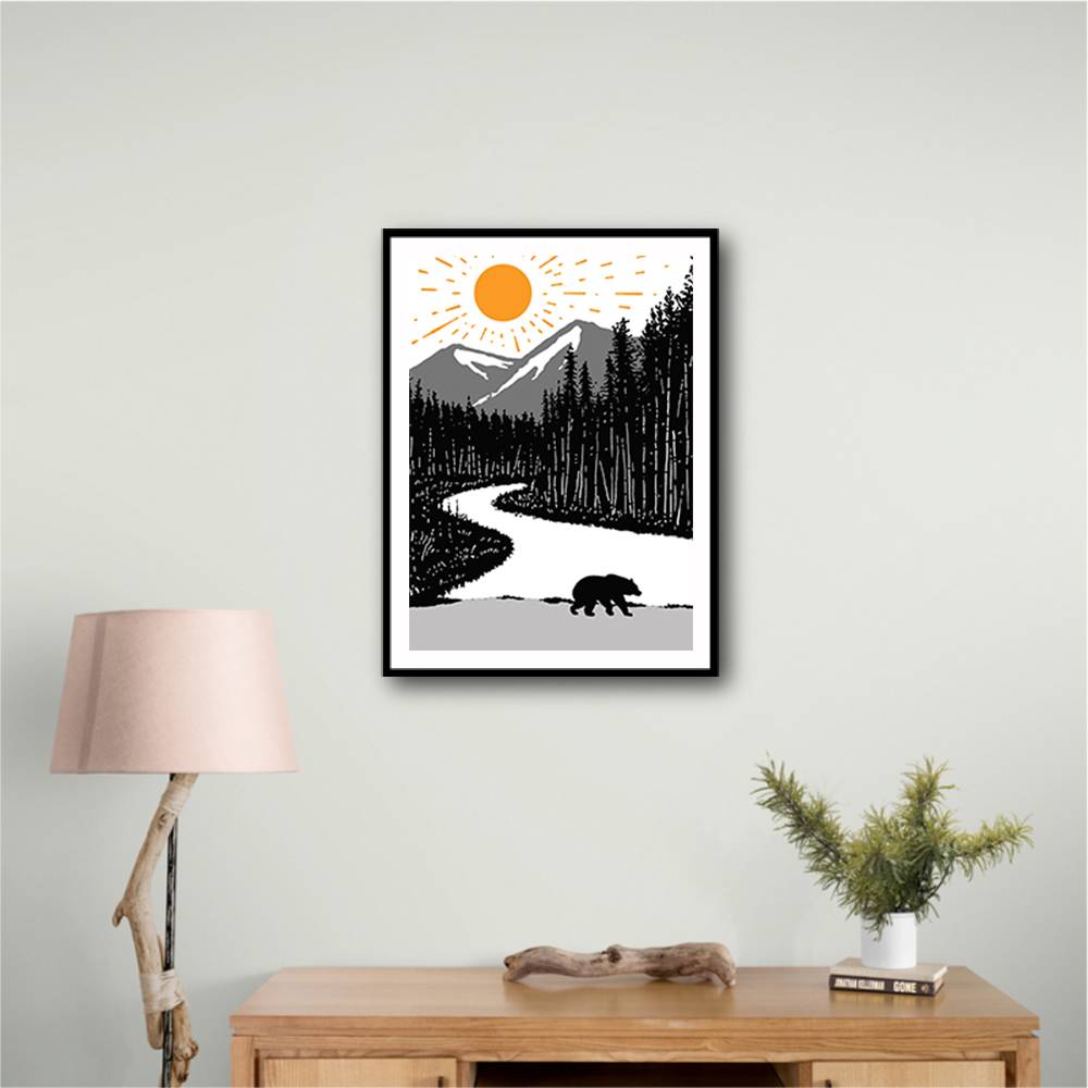 Bear By the River Wall Art