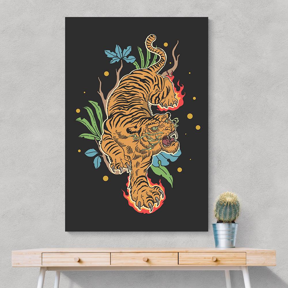 Classic Tiger Tattoo Wall Art