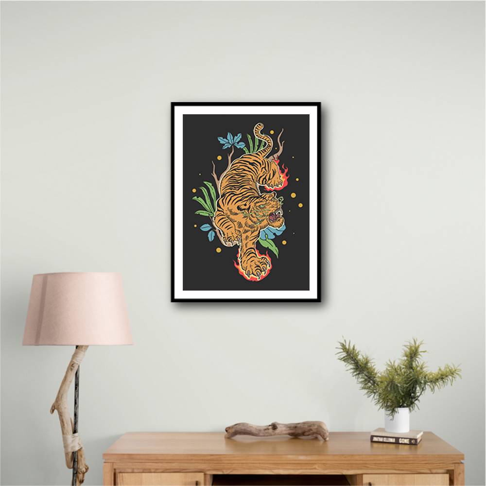 Classic Tiger Tattoo Wall Art