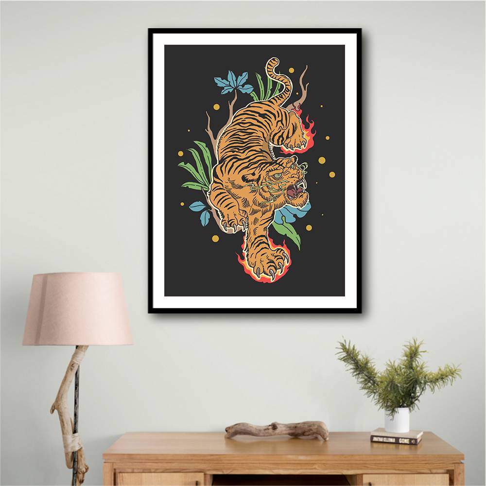 Classic Tiger Tattoo Wall Art