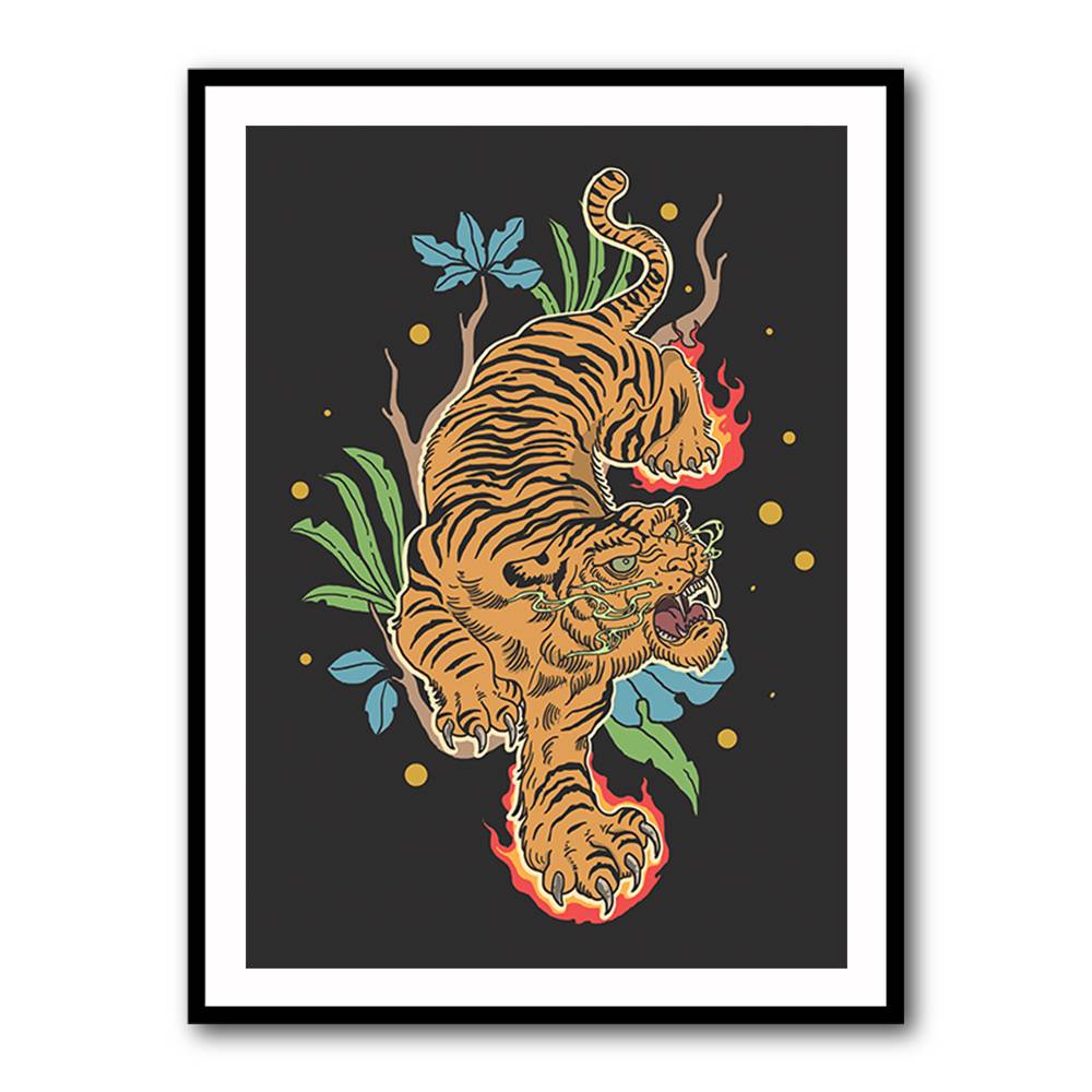 Classic Tiger Tattoo Wall Art