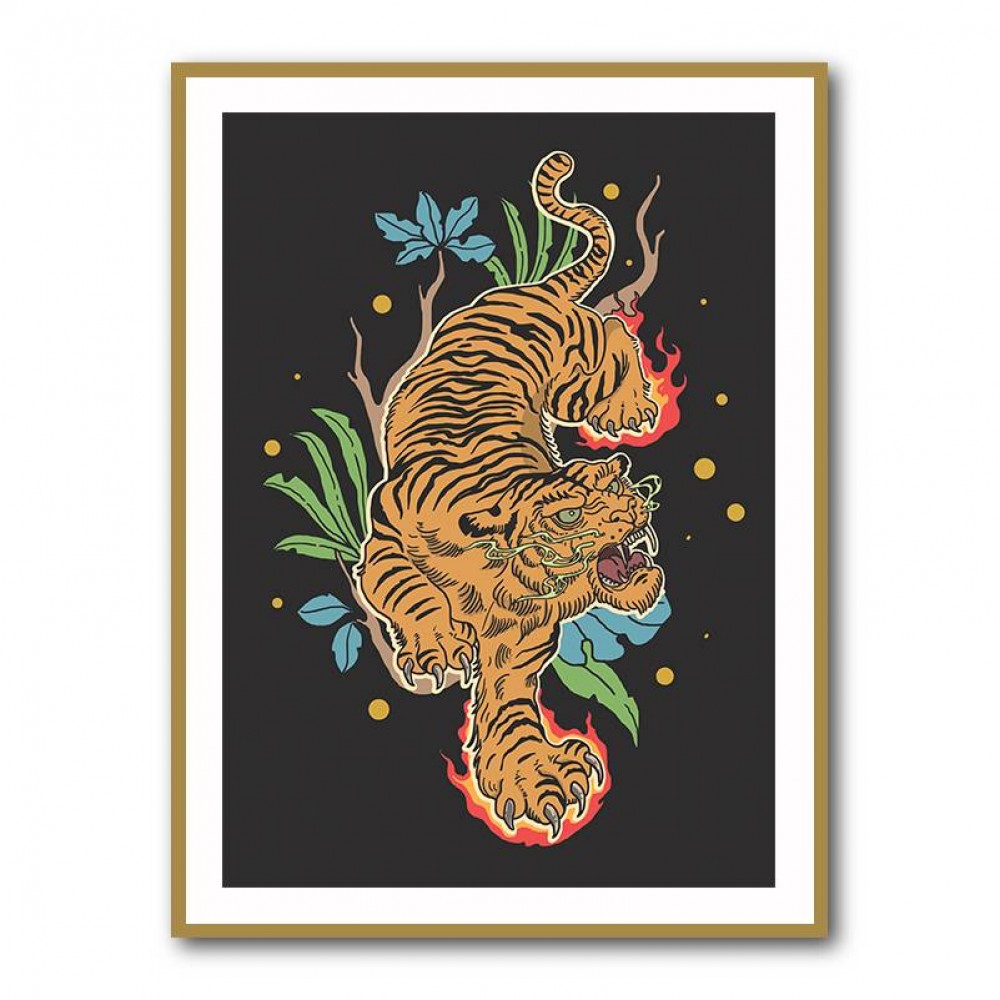 Classic Tiger Tattoo Wall Art